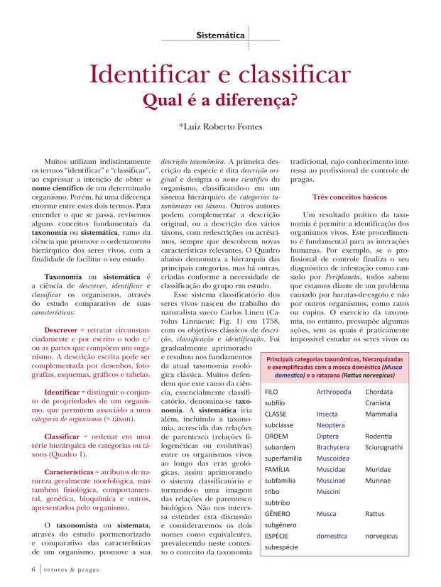 Identificar e classificar. Qual é a diferença? (2013) : Luiz Roberto Fontes  : Free Download, Borrow, and Streaming : Internet Archive